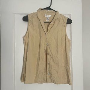vintage 100% silk button up tank